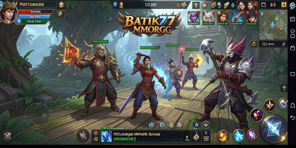 Screenshot utama BATIK77 menampilkan aksi seru dalam pertarungan MMORPG.