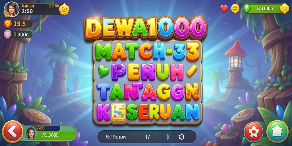 Gameplay seru DEWA1000 dengan tantangan match-3.