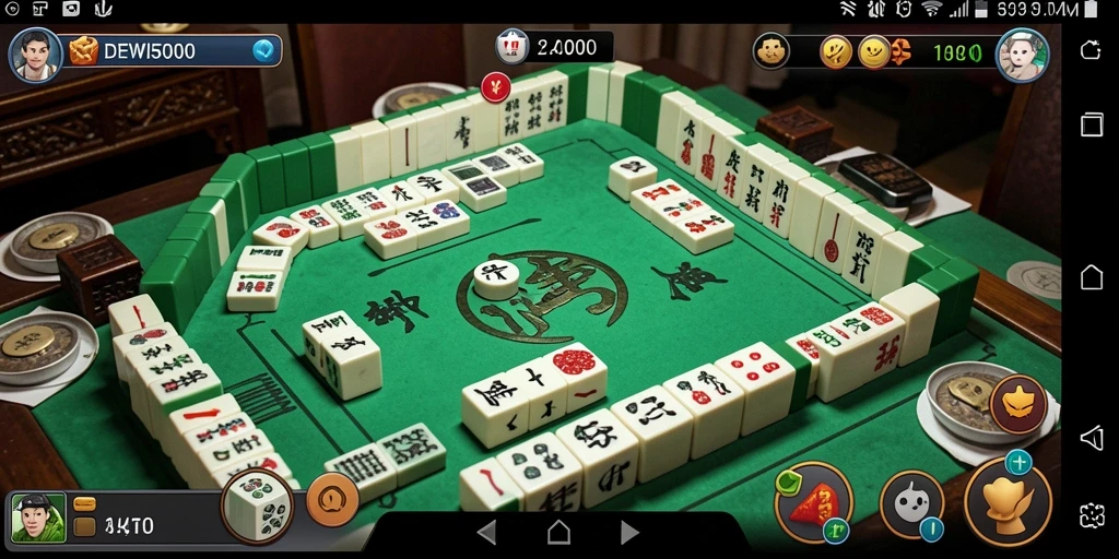Screenshot DEWI5000 yang menunjukkan gameplay Mahjong yang seru.