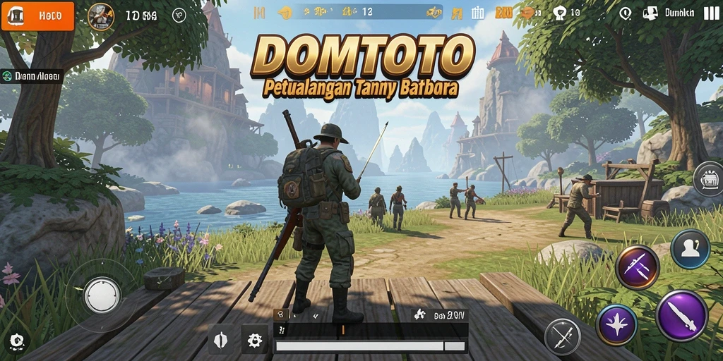 Tangkapan layar gameplay DOMTOTO menampilkan petualangan seru di dunia terbuka.
