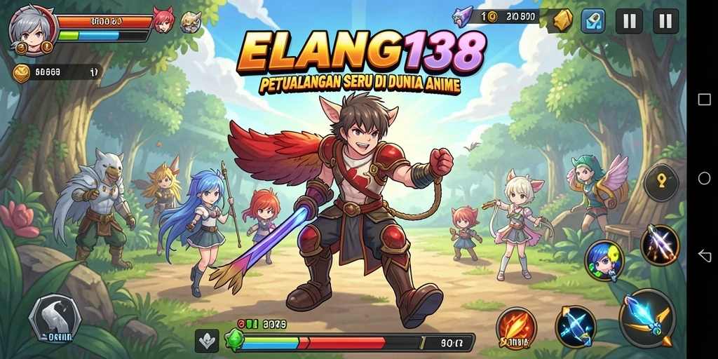 Tampilan menarik dari gameplay ELANG138 dengan karakter anime ikonik.