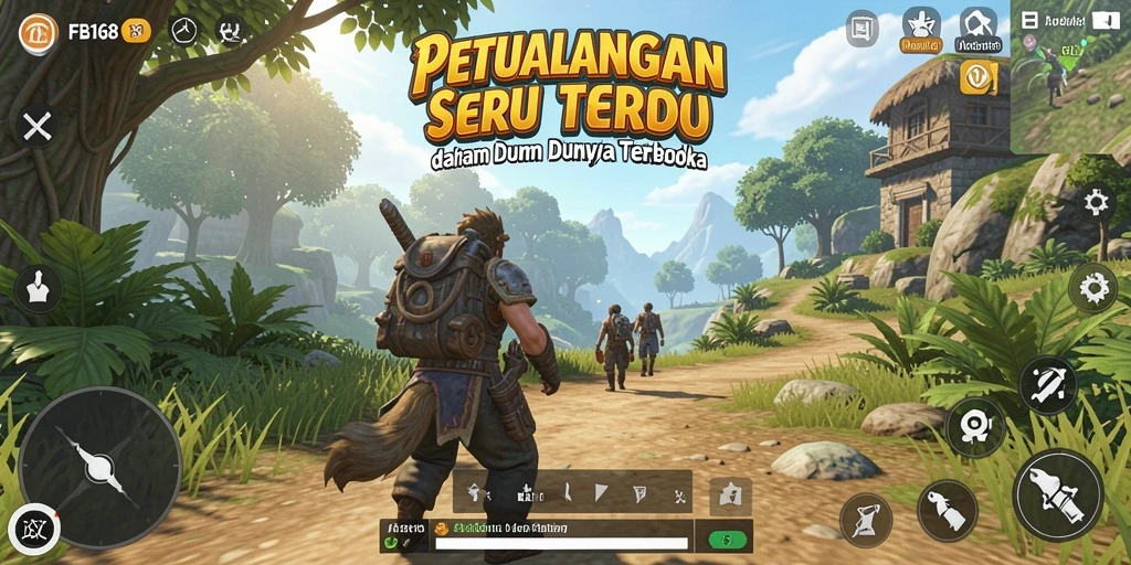 Screenshot FB168 menampilkan pemain beraksi di dunia terbuka yang luas.