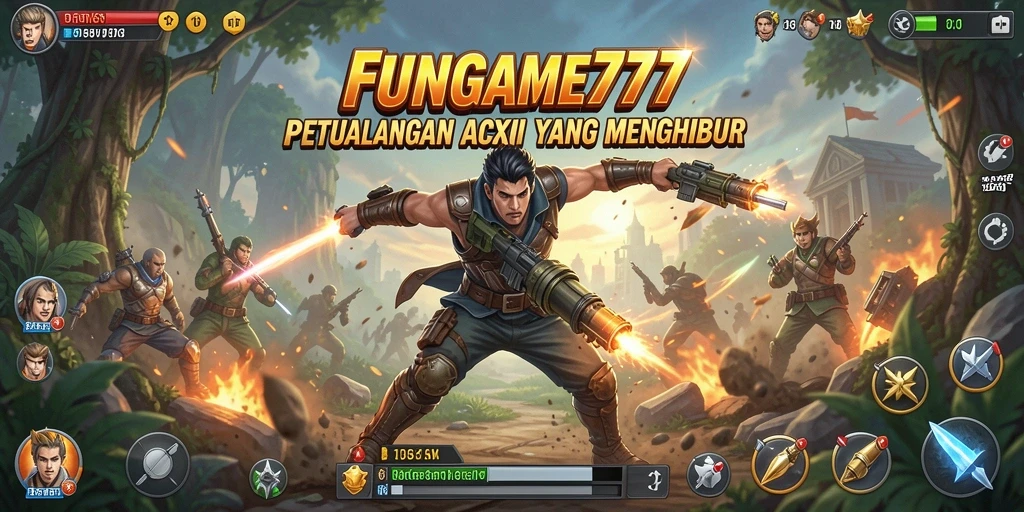 Tampilan aksi yang mendebarkan dalam gameplay FUNGAME777.