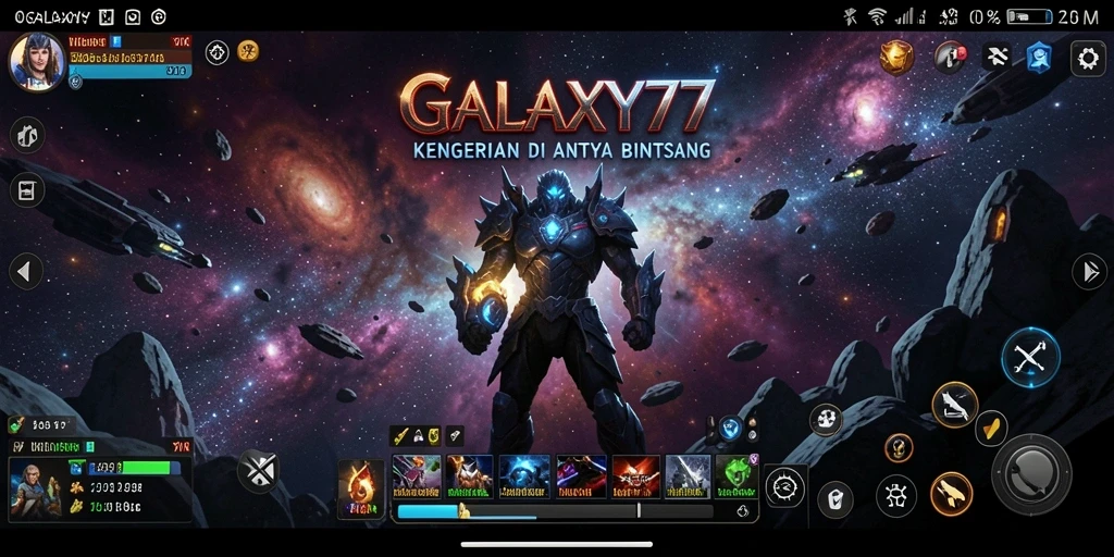 Screenshot menampilkan momen menakutkan dalam gameplay GALAXY77.