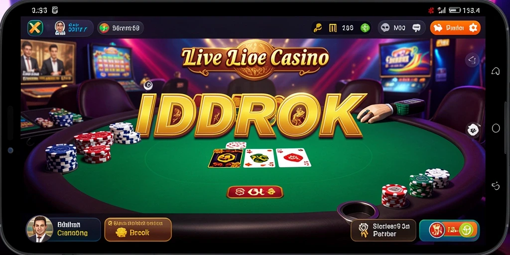 Tampilan gameplay IDROK yang menarik dengan dealer profesional.
