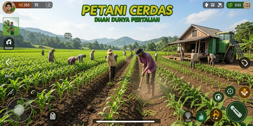 Tangkapan layar ME355 yang menampilkan petak pertanian yang luas.