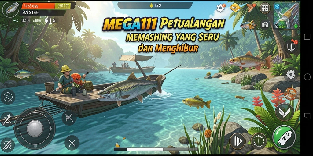 Gameplay seru dengan berbagai lokasi memancing menakjubkan.