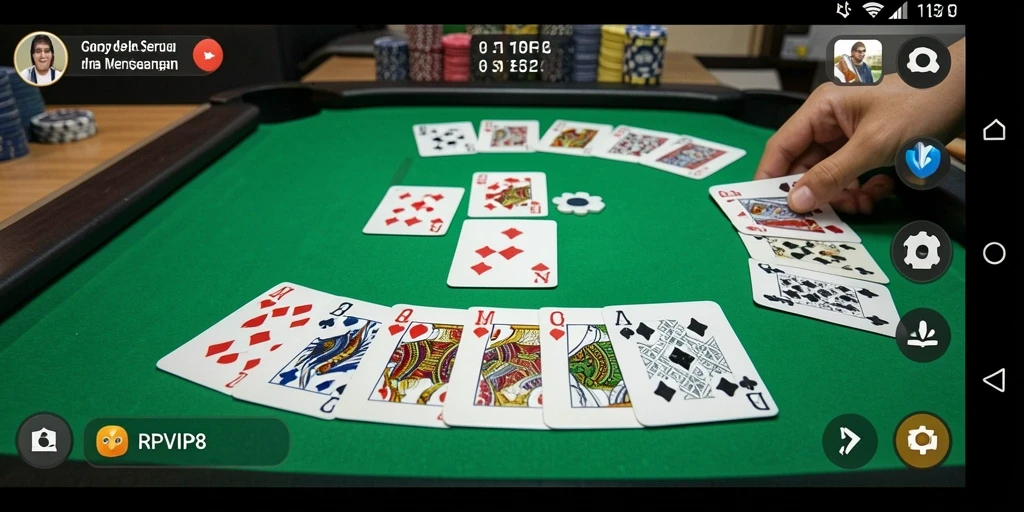 Gameplay seru Gaple di RPVIP8 dengan interaksi pemain.