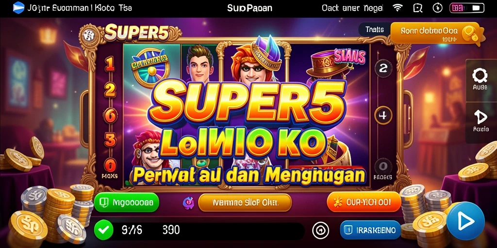 Tangkapan layar gameplay <strong>SUPER5</strong> menampilkan keseruan permainan slot yang mengasyikkan.